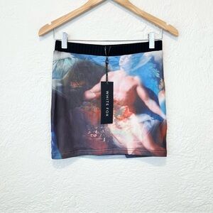 White Fox Mini Skirt Small S Art